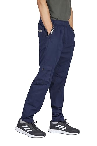 Image of KARTAVYA Cotton Cargo Track Pant for Men, Men's Regular Fit Track Pants Lower with Multi-Pockets & Side Pockets, Regular Fit for Men Track, Pajama for Men