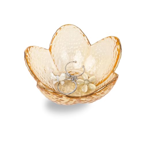 Nideen Glas-Schmuckschale 9 cm Schmucktablett Ringhalter Klein...