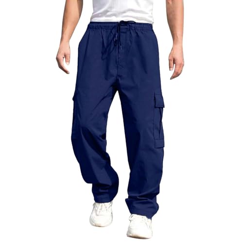 Voylansi Pantalones de trabajo cargo de combate para hombre, ajuste holgado, pantalones de combate para hombre, pantalones cómodos con múltiples bolsillos, para verano, al aire libre, interior, uso