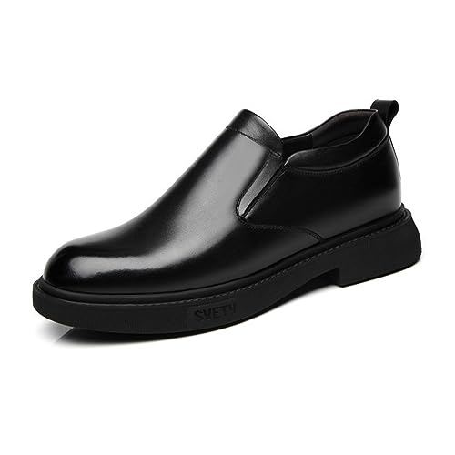 Men's Slip-On Invisible Height Increasing Oxfords, 3.14'' Taller Elevator Shoes Hidden Heel Formal Office Shoes