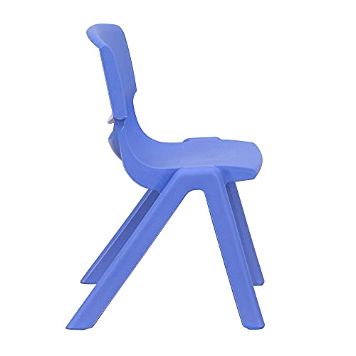 Flash Furniture 4 Pack Blue Plastic Stackable School Chair with 12\'\' Seat Height