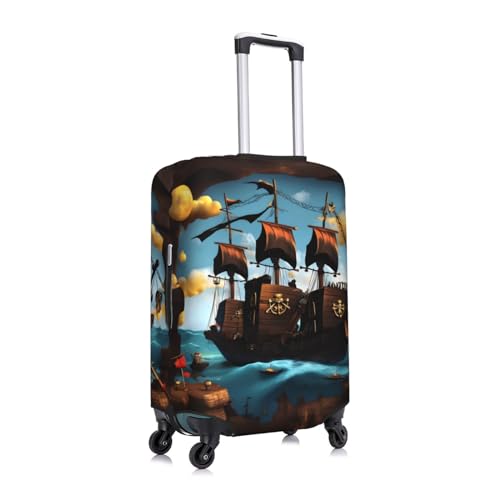 Luggage Suitcase Cover Protector, Printed Cartoon pirate ship Luggage Covers for Suitcase, Baggage Covers Fits 18-32 Inch Luggage3