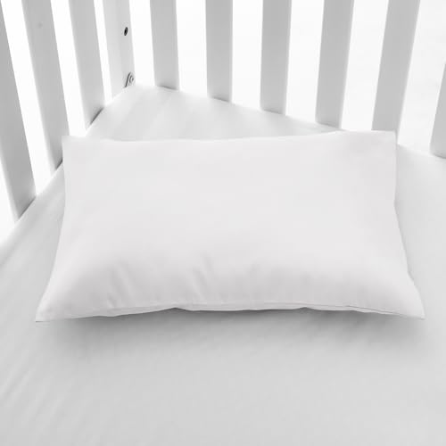 Image of EXQ Home Toddler Pillowcases Zippered 13x18 Travel Pillow Case Set of 2, Small Pillow Case Fits Baby Pillow Sized 12x16, 13x18, Kids Pillowcases 2 Pack Machine Washable (White)