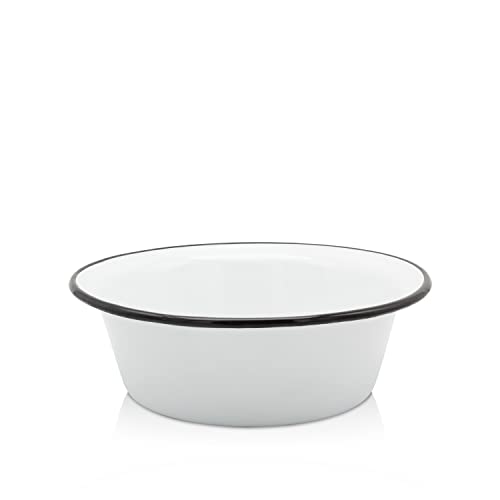 KRÜGER Emaille-Schüssel Weiß - schnitt- & kratzfeste Oberfläche - spülmaschinengeeignet - ideal für Salate & Naschereien. (Weiß, 16 cm)