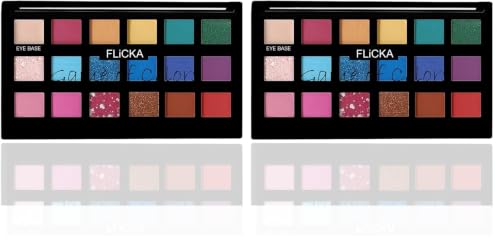 Image of FLiCKA Game Of Colors Makeup Eyeshadow Palette| Matte & Shimmery Finish, Smudge Proof, Crease Proof & Smear Proof| Highly Pigmented & Easy To Blend, 04 On The Beach, 18g (Multicolor) (Pack of 2)