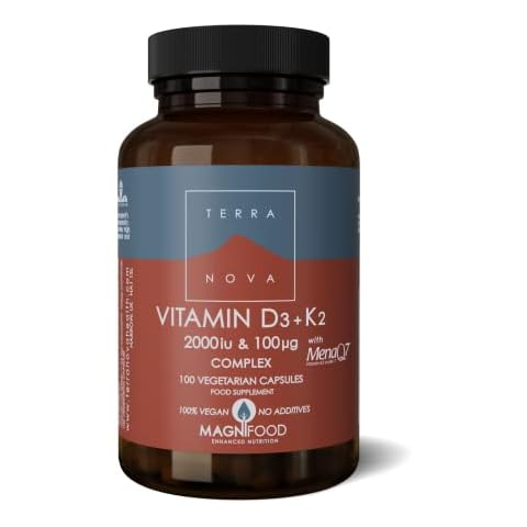Terranova Vitamin D3 + K2 Complex - 2000iu & 100mcg - 100 Vegicaps Cover
