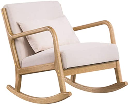 Cadeiras de balanço Nordic Rocking Chair Cadeira de balanço doméstica Lazy Lounge Chair Adulto Sofá Cadeira Varanda Apartamento pequeno Sala de estar Mobília da sala de estar (Cor : Branco