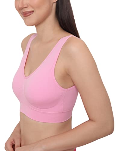 Image of GLAMORAS Women Nylon Elastane Lightly Padded Non Wired U Back Sports Bra | Seamless Stretchy Low Impact Yoga Workout Bra with Removable Pads - Size- Small to 4XL
