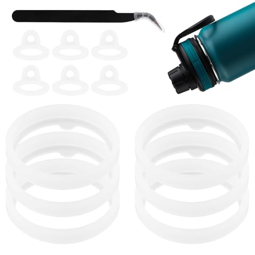13PCS Water Bottle Lid Replacement for Thermoflask 24/32/40/64oz, Silicone Seal O Ring with Tweezers Leak Proof Seal Compatible with Thermoflask Chug Spout Lid