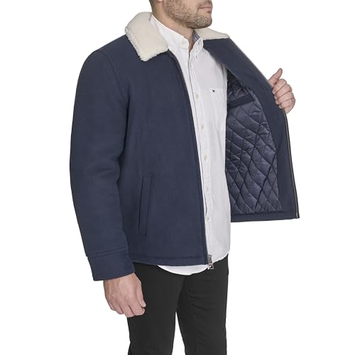 Tommy Hilfiger Men's Wool Blend Jacket With Sherpa Collar, Navy, XX-Large - image 3