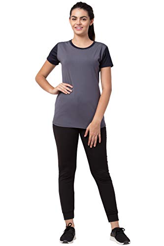 Image of BLUECON Combo Pack Solid Polyester Slim Fit Half Sleeve Women Tshirt /Multicolor Short Sleeve Tshirt for Women Sport Wear