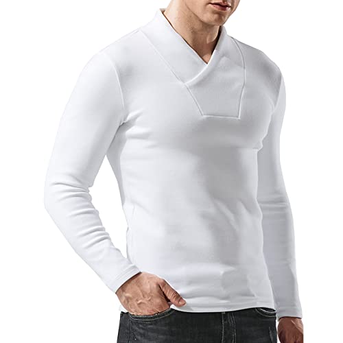 Hisoul Mens Turtleneck Sweaters Slim Fit Basic Knitted Thermal Tops Casual Long Sleeve Pullover Sweater Slim Fit T-Shirt