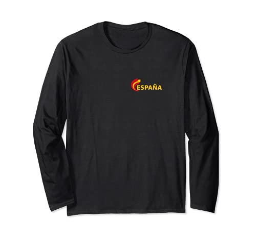 Spain Flag Long Sleeve T-Shirt, Black