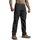 [CQR] カーゴパンツ メンズ 作業着 パンツ [防汚・撥水・耐摩耗] アウトドア 登山 カジュアル タクティカル ロングパンツ TLP117-JPBLK_36W/30L