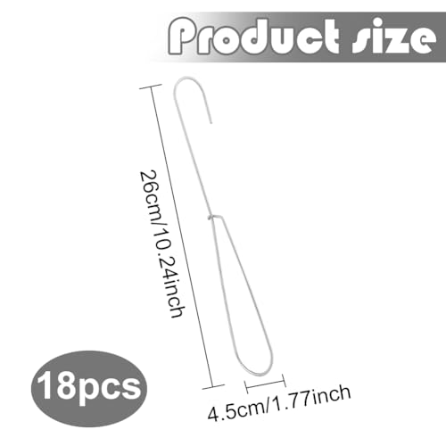 Image of PLIGREAT 18 Pcs Sewing Pattern Hanging Hooks Metal Hangers for Tailors Garment Factory Clothing Industry Organizing Sewing Patterns Design Drawing Paper Storage Large Size Tailor Pattern Hooks