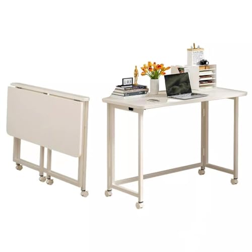 Escritorio para computadora, Escritorio para Juegos, Escritorio para Oficina en casa, Plegable portátil para sofá y Cama, Mesa Plegable móvil para computadora portátil, Carrito pequeño con Ruedas par
