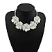 Flower Boho Necklace Fashion Statement Floral Collar Chokers Short Necklace for Women and Men- White