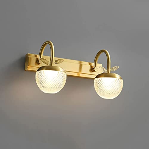 UQACHG Messing Bad Spiegellampe 2-flammig