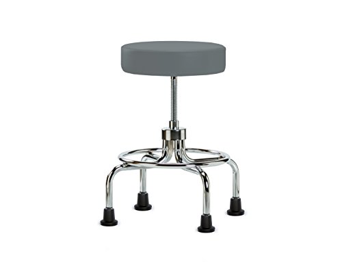 Image of Perch Retro Exam Stool with Glides, 18.5 inch-24 inch, Cinder Fabric