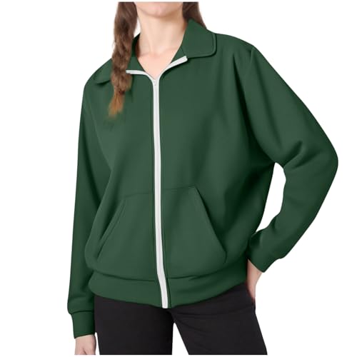 Girls Zip Up Jackets Kids Long Sleeve Sweatshirt Solid Color Casual Outerwear Fleece Jackets Fall Winter Clothes