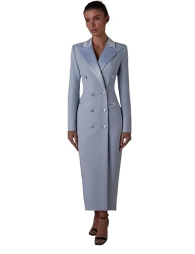 Women's Business Work Suit Dress Set Sexy Peak Lapel Slim Office Jacket Double-Breasted Fall Elegant Lady Meeting
