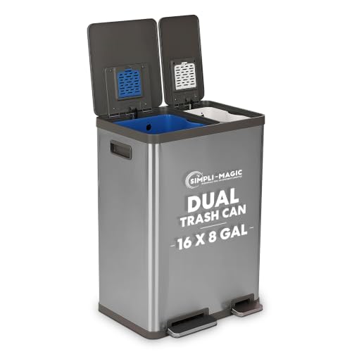 Caneca de basura rectangular 60 litros acero inoxidable