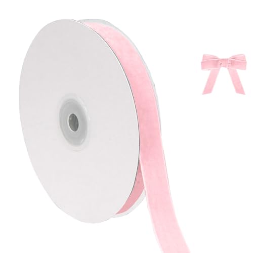 クリスマスベルベットリボン クリスマスツリーの飾りを包むのに 5/8 インチ幅 10 ヤード 薄い生地 結婚式招待状用