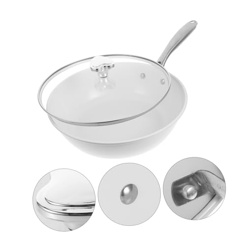Wok pequeño cerámico antiadherente con tapa miniatura 2