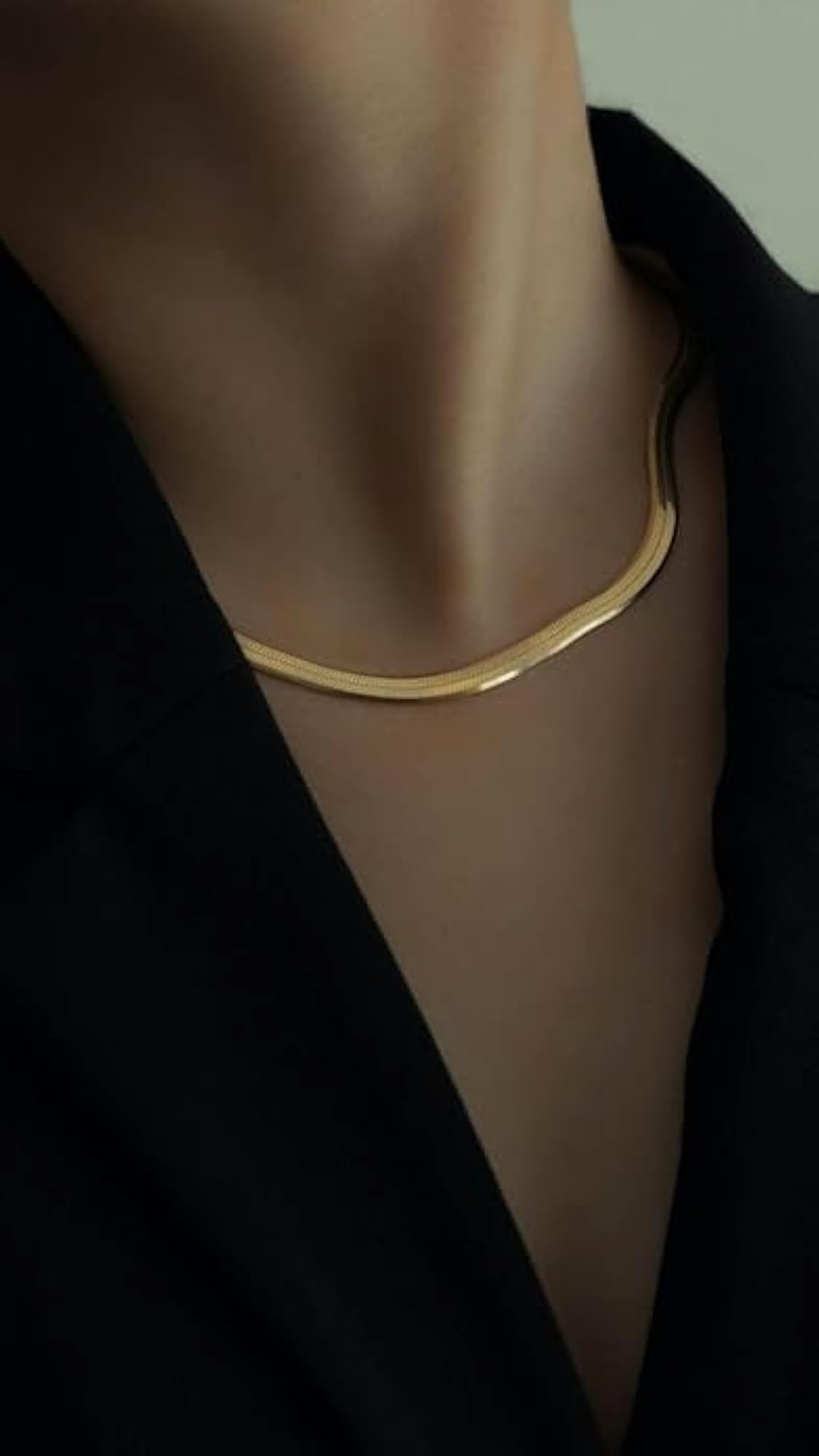 Waterproof Golden Plated Snake Pendant with Chain for Unisex