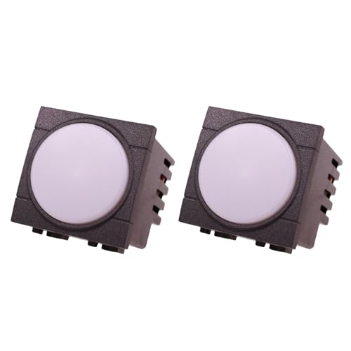 A2ZWORLD 2 Pezzo Lampada di Emergenza LED 220V 0,5W 80LM, Occupa 2 Posti, Colore Nero, Compatibile Con Bticino Living International, Autonomia 3 Ore, Anti Black Out, Interruttore On/Off