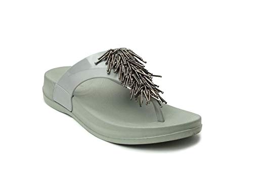 Image of REDVOLUTION Women's Rhinestone Sandals Soft Platform Footbed Midsole Fashion Flip Flop