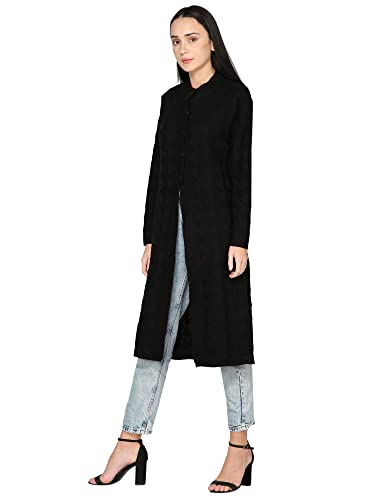 Image of HAUTEMODA Women Wollen Self Design Long Coat /Sweater for Winters