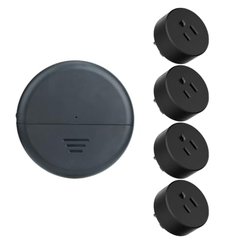 Image of Greencycle Black Wireless Motion Sensor Outlet 4 Plugs,Auto On /Off Switch