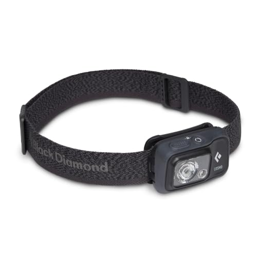 BLACK DIAMOND Cosmo 350 Headlamp | 350 Lumens, 3X AAA Batteries (Included) | Dual Power Options | Waterproof, Dimmable Light for Camping & Hiking | BD Graphite