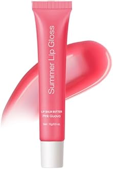 Kureelect Summer Lip Butter Balm, Moisture and Hydration Lip Gloss, Long-lasting Hydrating Non-Sticky Lip Balm, Soften Dry Lips Lip Care (#Pink Guava, 1Pcs)