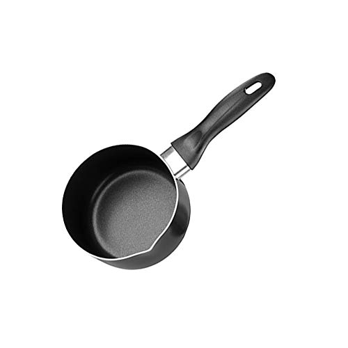 Chef Aid Antihaft-Milchtopf, 14 cm, hochwertige Aluminiumpfanne mit Ausgießlippe und kühlbleibendem Griff, für den Einsatz auf Gas-, Elektro- und Keramikkochfeldern, Schwarz