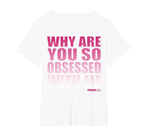 Mean Girls Obsessed with Me Pink Gradient Graphic T-Shirt T-Shirt, Women's Plus, White, 3X