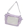 Élégant sac à bandoulière transparent de couleur unie pour les étudiants et les amateurs de mode participant aux activités de club au quotidien, violet, One Size #4