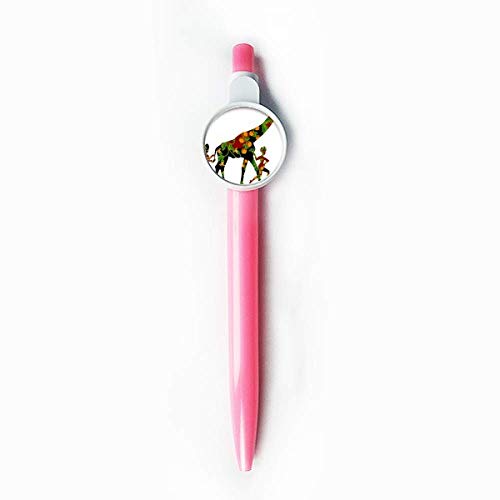 Stylo rétractable femme africaine girafe bleu idée cadeau originale