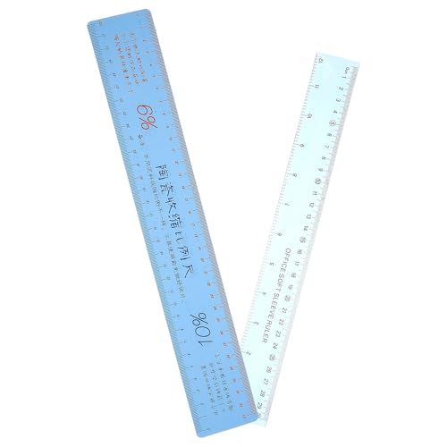 EPIGEIST Regla Flexible de Plástico Blando para Cerámica Escala de Contracción Precisa Transparente Azul 2 Unidades Herramienta Multifuncional para Medir Tallar y Modelar Arcilla