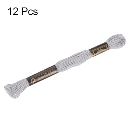 Image of HARFINGTON 12 Skeins Embroidery Floss 8.75yds(8m) Egyptian Long-Staple Cotton Cross Stitch Thread for Sewing DIY Bracelet Yarn String and Crafts, Milk White(6027)