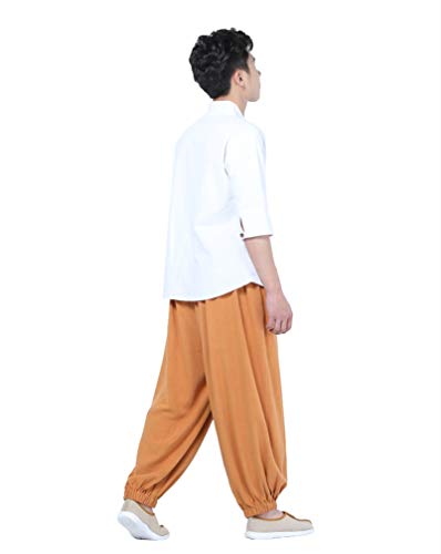 QIEZI Men Casual Practice Meditation Loose Pants3