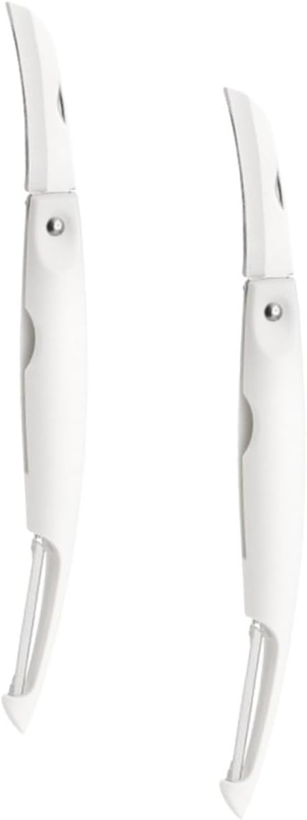 PRETYZOOM 2pcs Skin-peeler Lemon Peelers Kitchenware Peeler Kitchen Peeler Potato Spiral Cutter Cabbage Vegetable Peeler Orange Accessories Stainless Steel Knives Fruit White