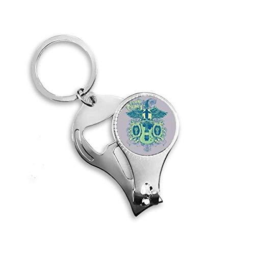 Jazz Music Instruments Pattern Nail Nipper Ring Key Chain Bottle Opener Clipper