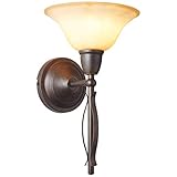 BRILLIANT Lampe Fiore Wandfackel bronze antik | 1x A60, E27, 75W, geeignet für Normallampen (nicht enthalten) | Skala A++ bis E | Glasdurchmesser: 240mm