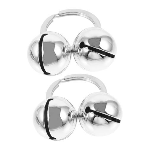 Toddmomy 2 Pcs Pet Bells for Dog Cat Collar, Metal Decorative Collar Bells with Key Ring, Sound Tracking Accessories for Walk and Home Use