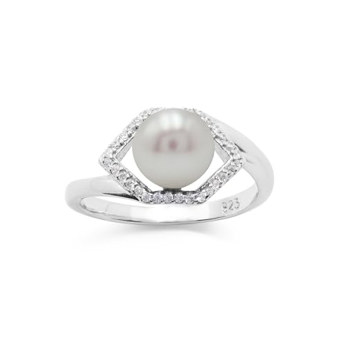Bague bypass en argent véritable perle évitant les irritations pour peau sensible - 2
