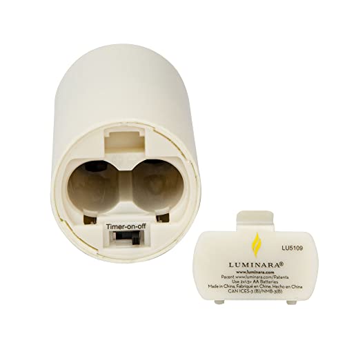 Luminara Realistic Artificial Moving Flame Votive Candle - Set of 2 - Moving Flame LED Battery Operated Lights for Christmas, Halloween - Remote Ready - Remote Sold Separately - Ivory - 1.5" x 4" - Thumbnail 3