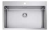 Acero inoxidable satinado Fregadero cocina Plados SR7500 de acero inoxidable satinado con una bañera para instalación Filotop