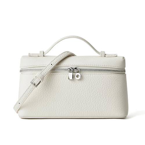 DORIS&JACKY Small Leather Crossbody Bag for Women, Designer Mini Top Handle Clutch Phone Bag with Adjustable Shoulder Strap (White) by DORIS&JACKY - Used condition - US$29.63